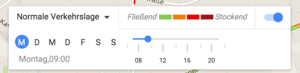 Затем установите день и время, и Карты Google предоставят вам прогноз трафика